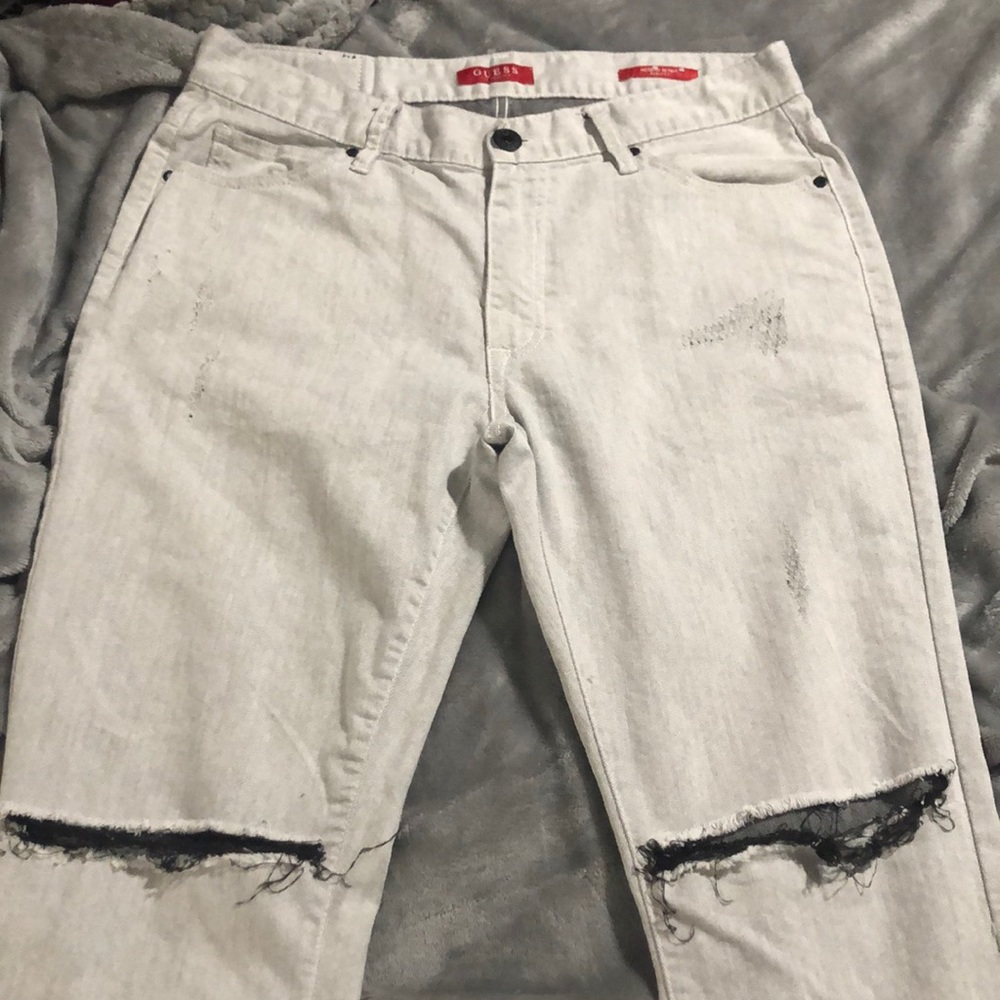 Men’s GUESS Light grey\whit denim pants